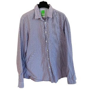 Hugo Boss Mens Purple Checkered XL Regular Fit Button-up Long Sleeve Shirt